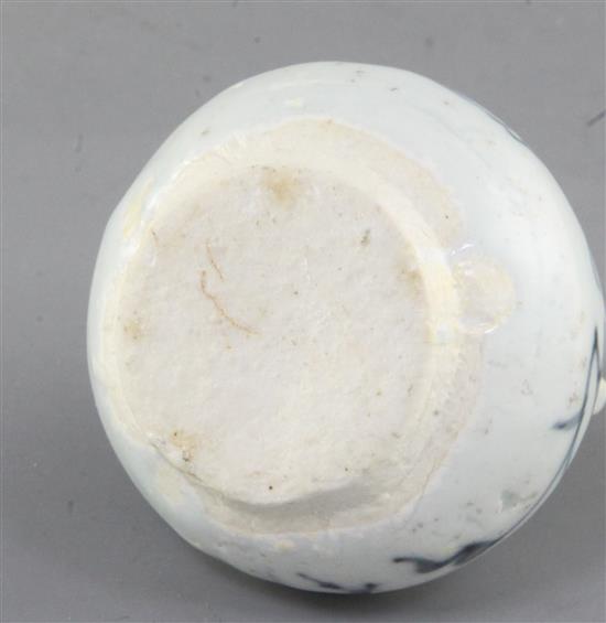 A Chinese blue and white globular jarlet, Yuan dynasty, height 5.5cm